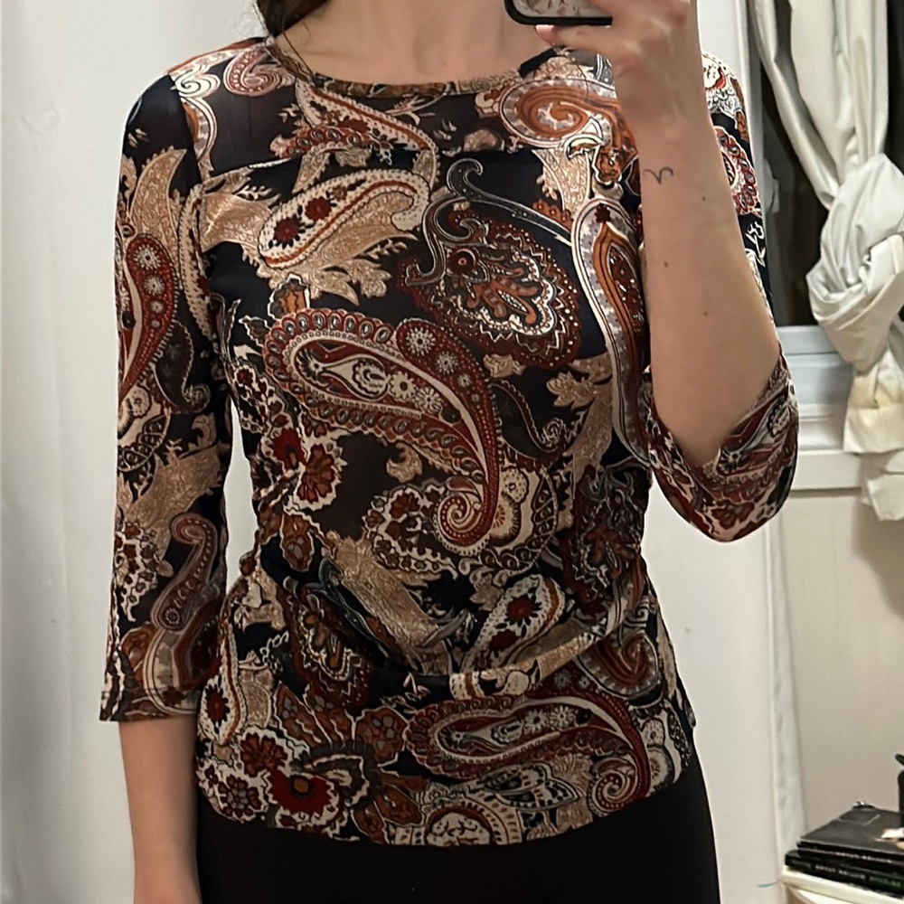 Vintage Sheer Paisley Long sleeve